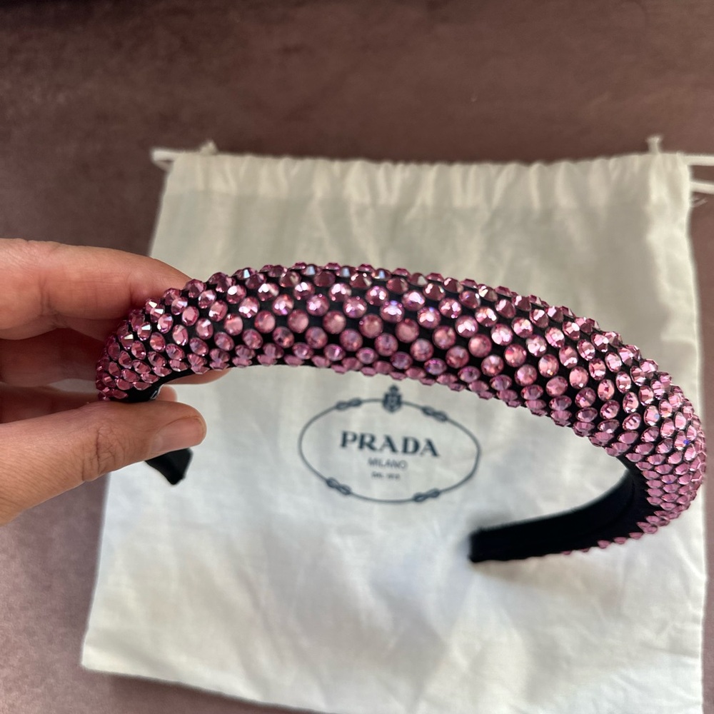 Prada Black and Pink Crystal Headband - Picture 3 of 4